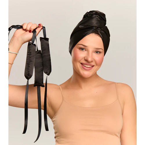 GLOV - Rolos de ondulação de cabelo sem calor Ribbon Rollers - Preto