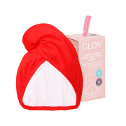 GLOV - Toalha turbante de cetim e tecido - Vermelho