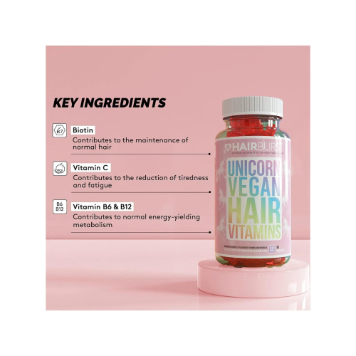 Hairburst - Vitaminas capilares veganas mastigáveis Unicorn