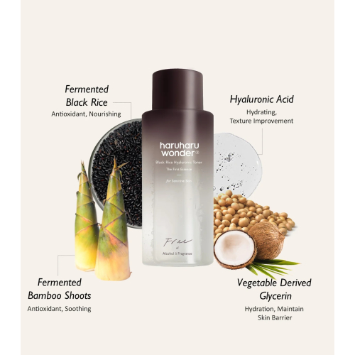 Haruharu Wonder - Tônico Facial Black Rice Hyaluronic Free Fragance - 300ml 
