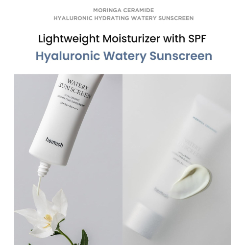 Heimish - *Moringa Ceramide* - Protetor solar facial Watery Sunscreen SPF50+ PA++++