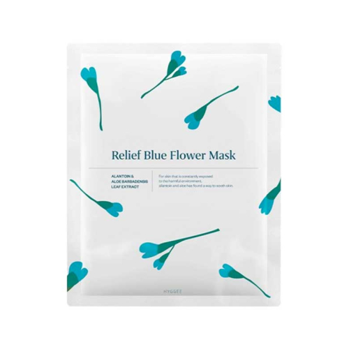 Hyggee - Máscara facial de celulose com aloe vera e alantoína Relief Blue Flower
