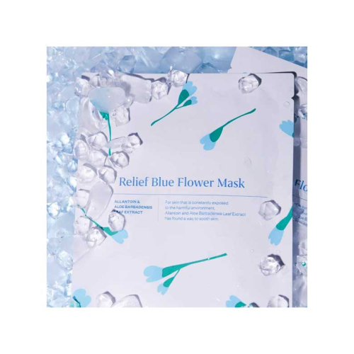 Hyggee - Máscara facial de celulose com aloe vera e alantoína Relief Blue Flower