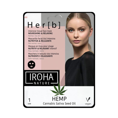 Iroha Nature - *Hemp* - Máscara facial de tecido intensivo - Nutritivo e relaxante