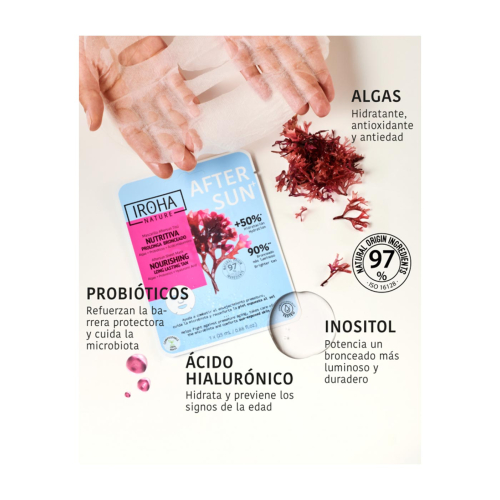 Iroha Nature - Máscara facial After Sun+ - Nutritivo: prolonga o bronzeado