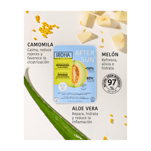 Iroha Nature - Máscara facial After Sun+ - Reparadora: acalma e hidrata
