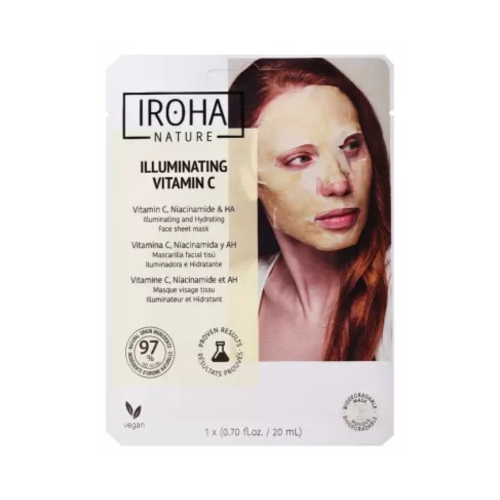 Iroha Nature - Máscara Facial Iluminadora e Hidratante - Vitamina C + Ácido Hialurônico