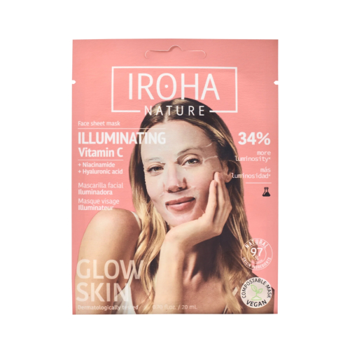 Iroha Nature - Máscara Facial Iluminadora e Hidratante - Vitamina C + Ácido Hialurônico