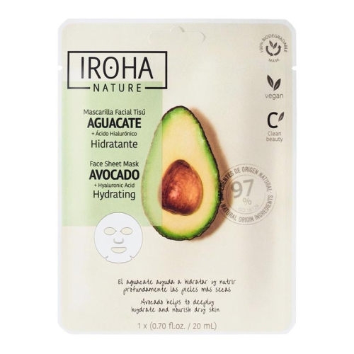 Iroha Nature - Máscara facial hidratante de tecido - Abacate
