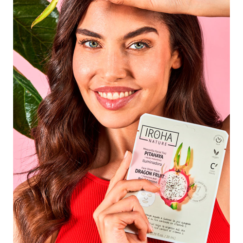 Iroha Nature - Máscara de Tecido Facial Iluminadora - Pitahaya