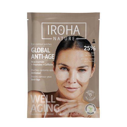 Iroha Nature - Remendos antirrugas, anti-inchaço e clareadores Global Eye Care - Niacinamida, Cafeína e Peptídeos