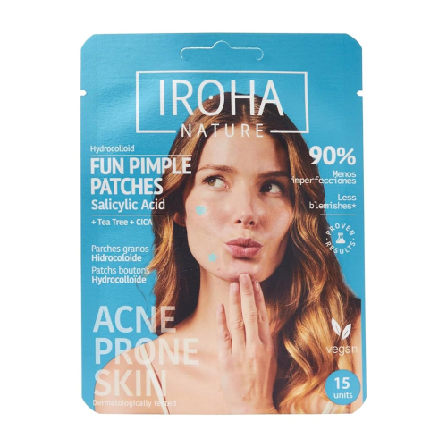 Iroha Nature - Patches para espinhas com ácido salicílico, tea tree e CICA Fun