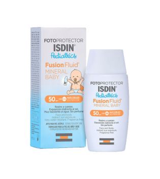 ISDIN - *Pediatria* - Fusion Fluid Mineral Baby SPF50+ protetor solar para rosto e corpo
