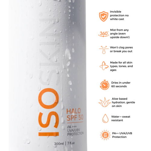 ISOCLEAN - *ISOSKIN* - Protetor solar em spray Halo FPS 50 PA+++ UVA/UBV