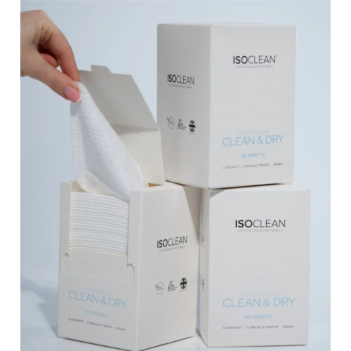 ISOCLEAN - Toalhetes descartáveis de algodão - 60 uds
