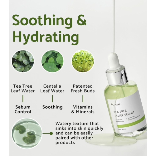 iUNIK - Sérum Facial Tea Tree Relief - Pele com Acne