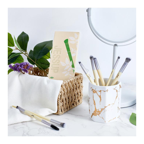 Jessup Beauty - *Eco-Friendly Makeup* - Conjunto de pincéis de 8 peças - T328: Burlywood