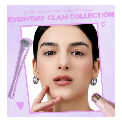 Jessup Beauty - *Everyday Glam* - Conjunto de Pincéis Face Coverage Trio - T513