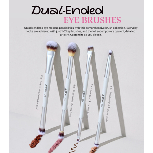 Jessup Beauty - *Innovation in Hand, Beauty in Heart* - Conjunto de 7 pincéis duplos - Quiet Gray