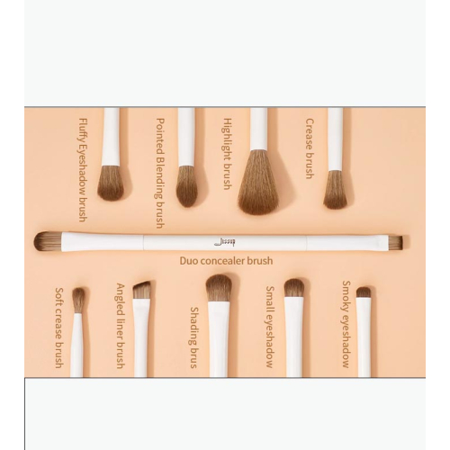 Jessup Beauty - *Makeup Lover Collection* - Conjunto de pincéis de 10 peças - T330: Light Gray