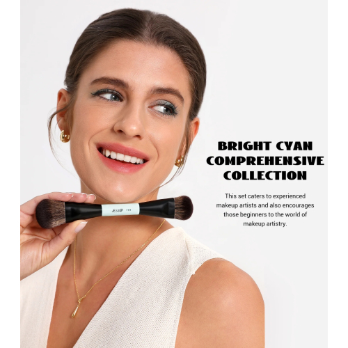 Jessup Beauty - *Makeup Lover Collection V* - Conjunto de 2 Pincéis Duplos - Bright Cyan