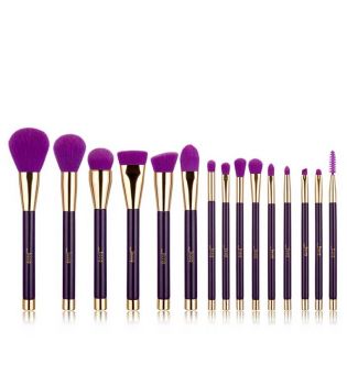Jessup Beauty - Conjunto de escova de 15 peças - T114: Purple/Dark Violet