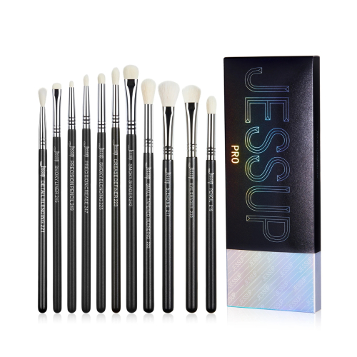 Jessup Beauty - Conjunto de pincéis PRO 11pcs - T340: Black/Silver