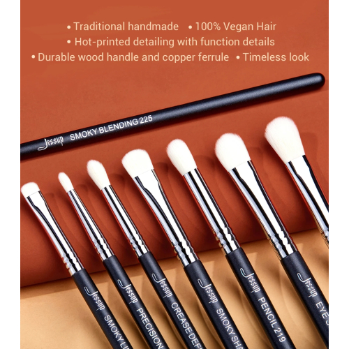 Jessup Beauty - Conjunto de pincéis PRO 11pcs - T340: Black/Silver