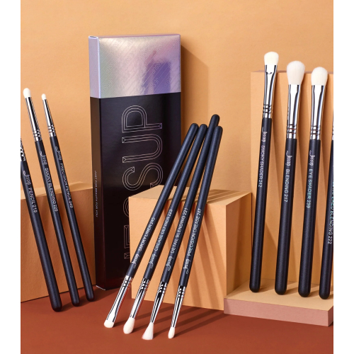 Jessup Beauty - Conjunto de pincéis PRO 11pcs - T340: Black/Silver