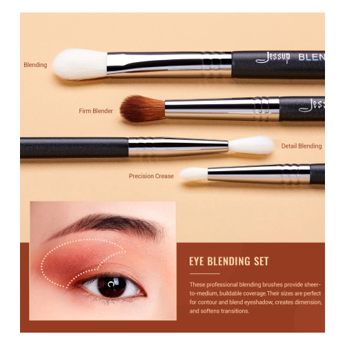 Jessup Beauty - Conjunto de pincéis PRO 13 peças - T338: Black/Silver