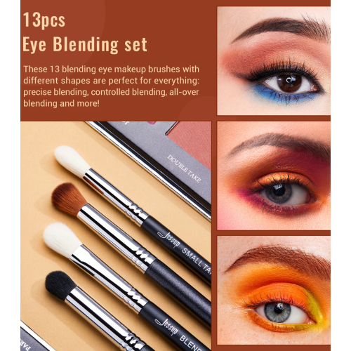 Jessup Beauty - Conjunto de pincéis PRO 13 peças - T338: Black/Silver