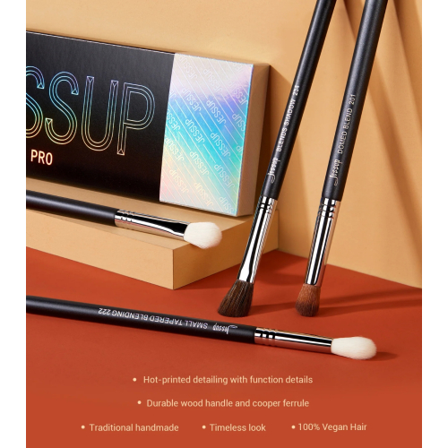 Jessup Beauty - Conjunto de pincéis PRO 13 peças - T338: Black/Silver