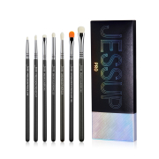 Jessup Beauty - Conjunto de pincéis PRO 7pcs - T334: Black/Silver