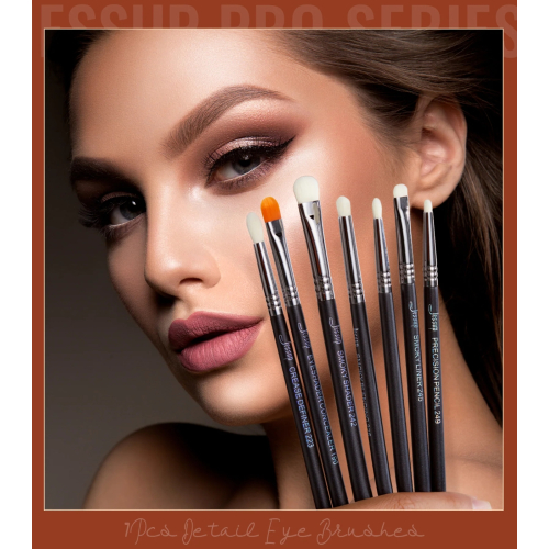 Jessup Beauty - Conjunto de pincéis PRO 7pcs - T334: Black/Silver