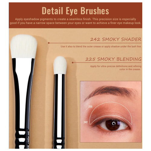 Jessup Beauty - Conjunto de pincéis PRO 7pcs - T334: Black/Silver