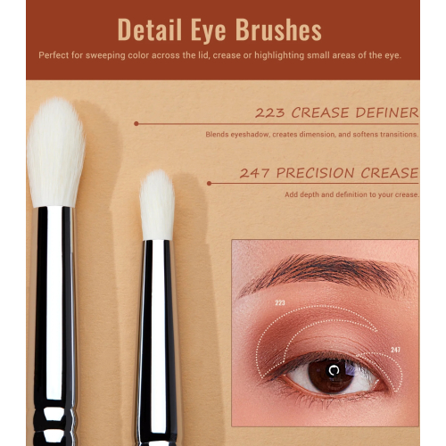 Jessup Beauty - Conjunto de pincéis PRO 7pcs - T334: Black/Silver