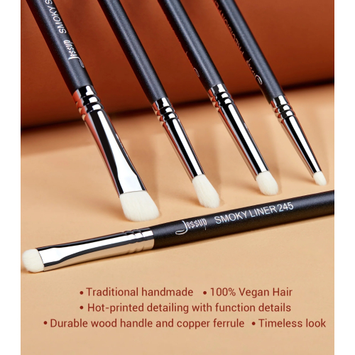 Jessup Beauty - Conjunto de pincéis PRO 7pcs - T334: Black/Silver