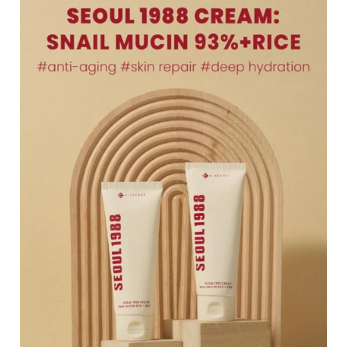 K-Secret - *Seoul 1988* - Creme Facial Snail Mucin 93% + Rice