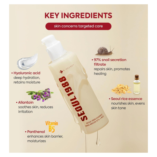 K-Secret - *Seoul 1988* - Essência Snail Mucin 97% + Rice