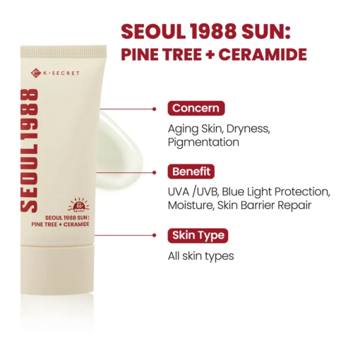 K-Secret - *Seoul 1988* - Protetor solar facial Pine Tree + Ceramide