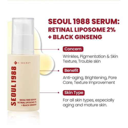K-Secret - *Seoul 1988* - Soro Retinal Liposome 2% + Black Ginseng