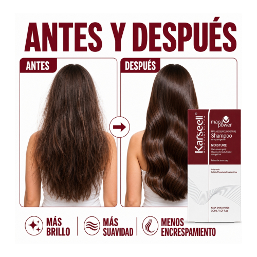 Karseell - *Maca Power* - Champô para cabelo danificado - Tamanho mini