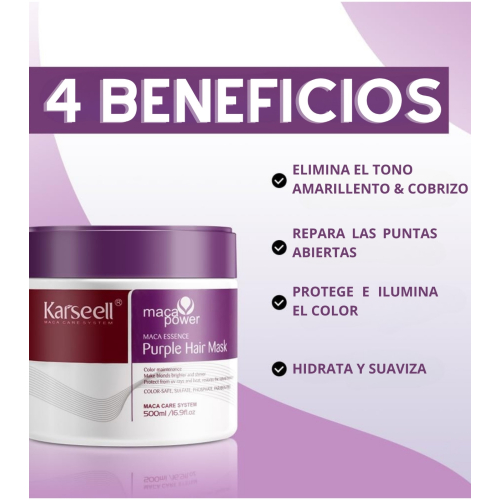 Karseell - *Maca Power* - Máscara violeta neutralizante Blonde