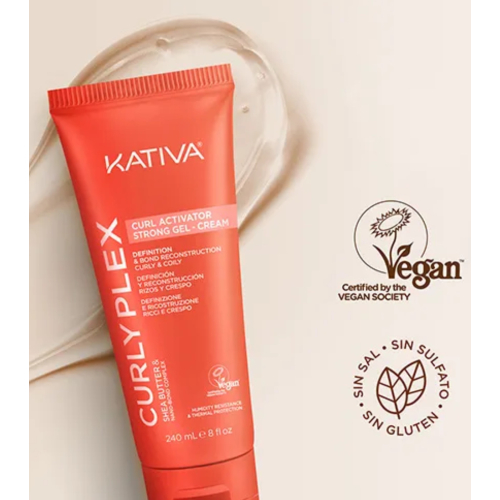 Kativa - *Curly Plex* - Ativador de Cachos Strong Gel-Cream - Cabelos Cacheados