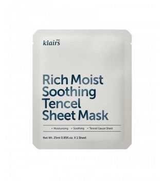 Klairs - Máscara calmante Rich Moist Soothing Tencel