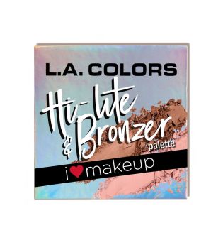 L.A Colors - Paleta de rosto Beauty Booklet Hi-lite & Bronzer - C30507 Luminous