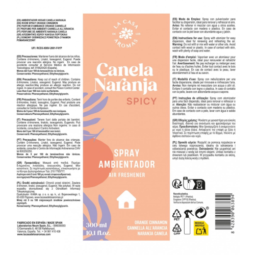 La Casa de los Aromas - Aromatizador de Ambientes em Spray - Canela Naranja