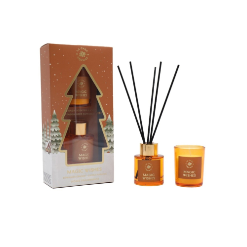 La Casa de los Aromas - *Natal* - Conjunto mikado + vela - Magic Wishes