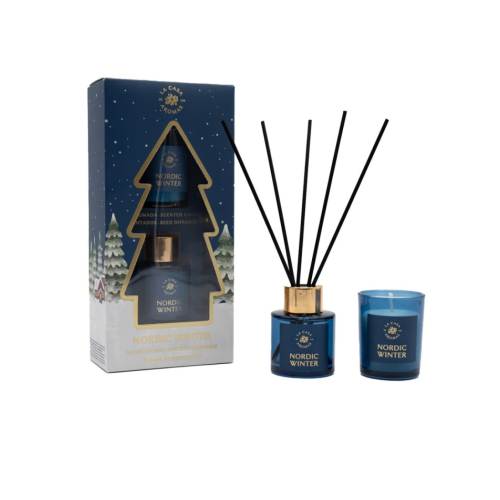 La Casa de los Aromas - *Natal* - Conjunto mikado + vela - Nordic Winter
