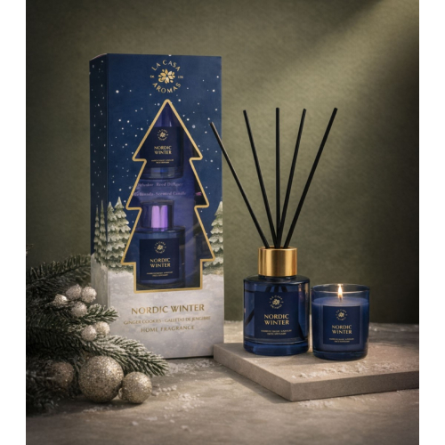 La Casa de los Aromas - *Natal* - Conjunto mikado + vela - Nordic Winter